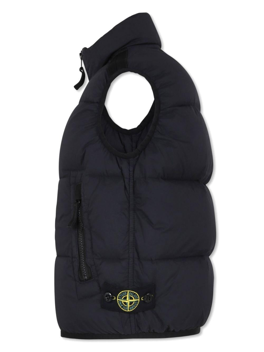 Giubbino smanicato nero logo compass