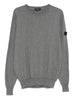 Maglione grigio a collo giro con logo