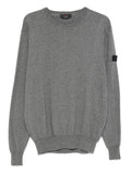 Maglione grigio a collo giro con logo