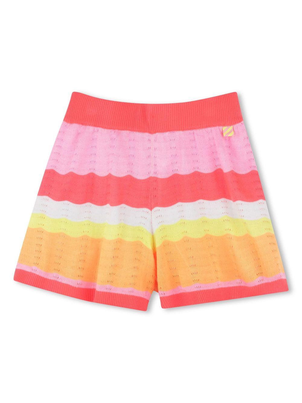 Short in maglia con fantasia a righe multicolor
