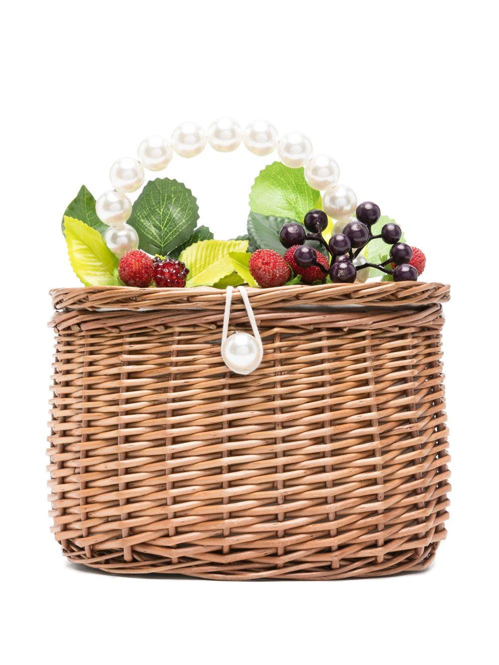 Borsa rafia a secchiello con frutta