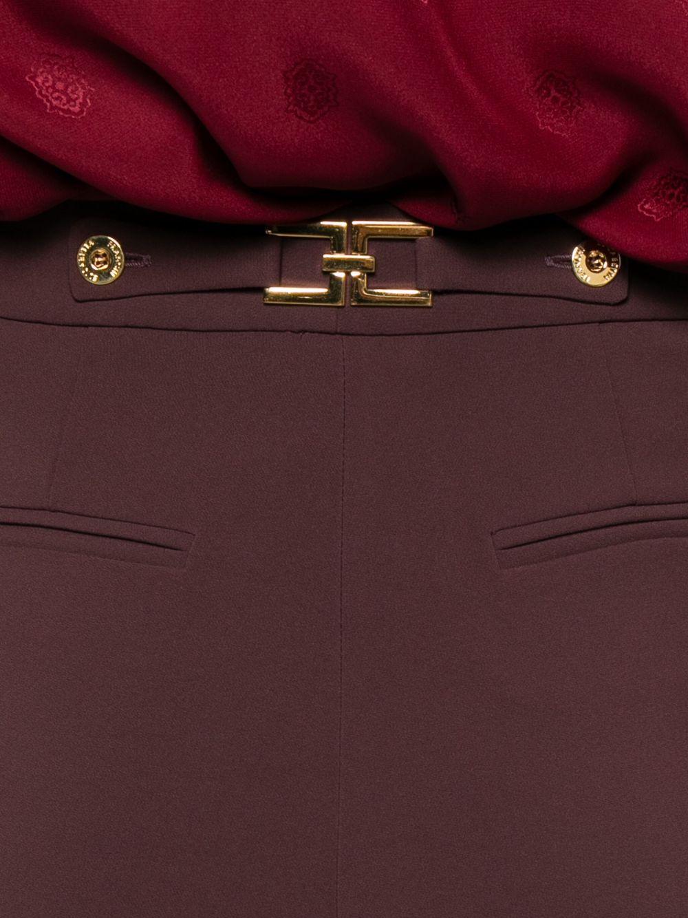 Pantaloni Dritti con Pieghe e Dettagli Oro PA09956E2 EA4 ELISABETTA FRANCHI 