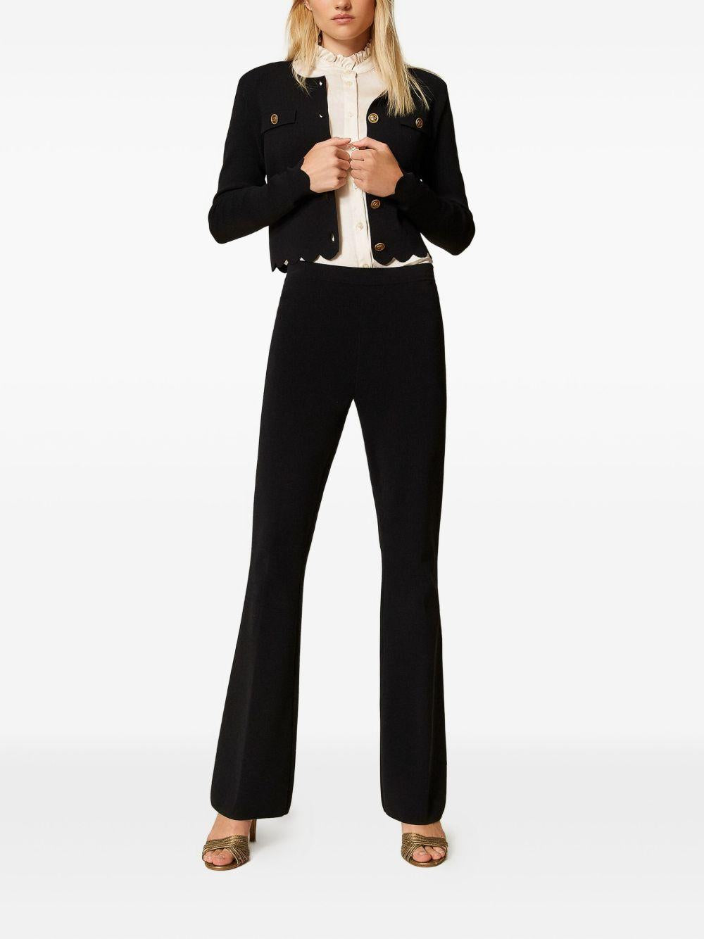 Pantaloni Neri Svasati con Logo 252TP3206 00006 TWINSET 