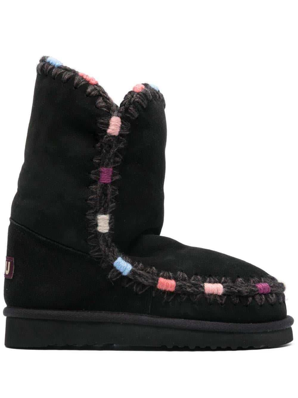 Stivale eskimo 24 cuciture bicolor nero MUFW101097A BKBK MOU 