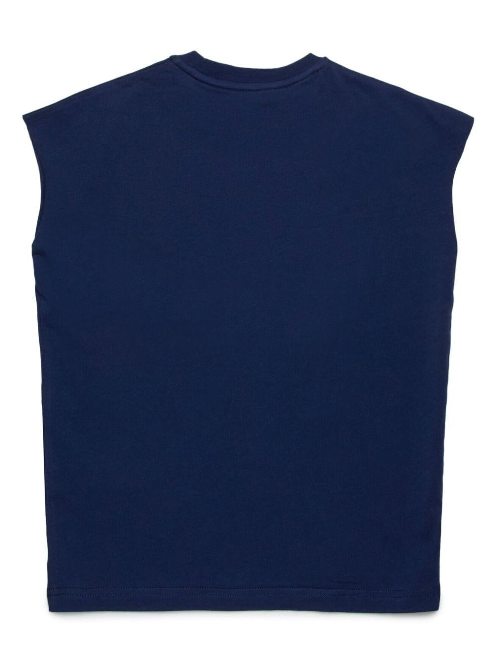Canotta blu logo petto