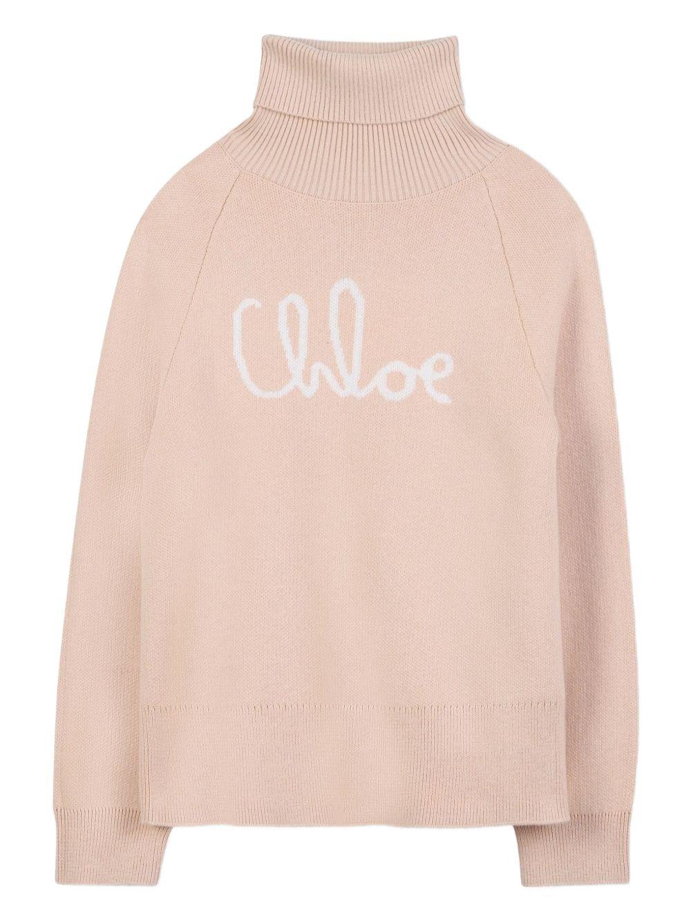 Maglione a Collo Alto con Logo Ricamato C20640 257 CHLOE KIDS 
