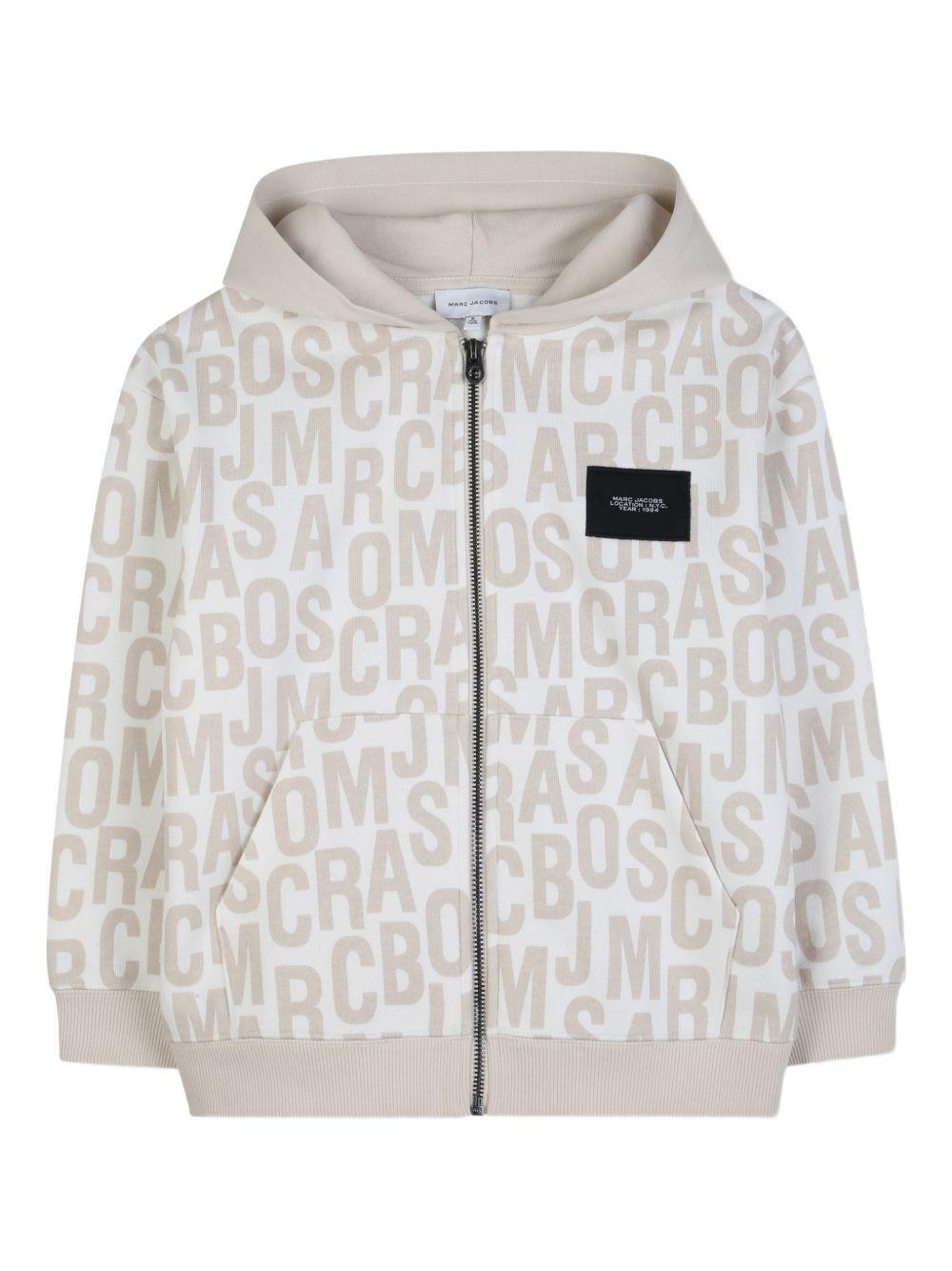 Felpa zip con cappuccio in cotone organico W60775 126 MARC JACOBS KIDS 