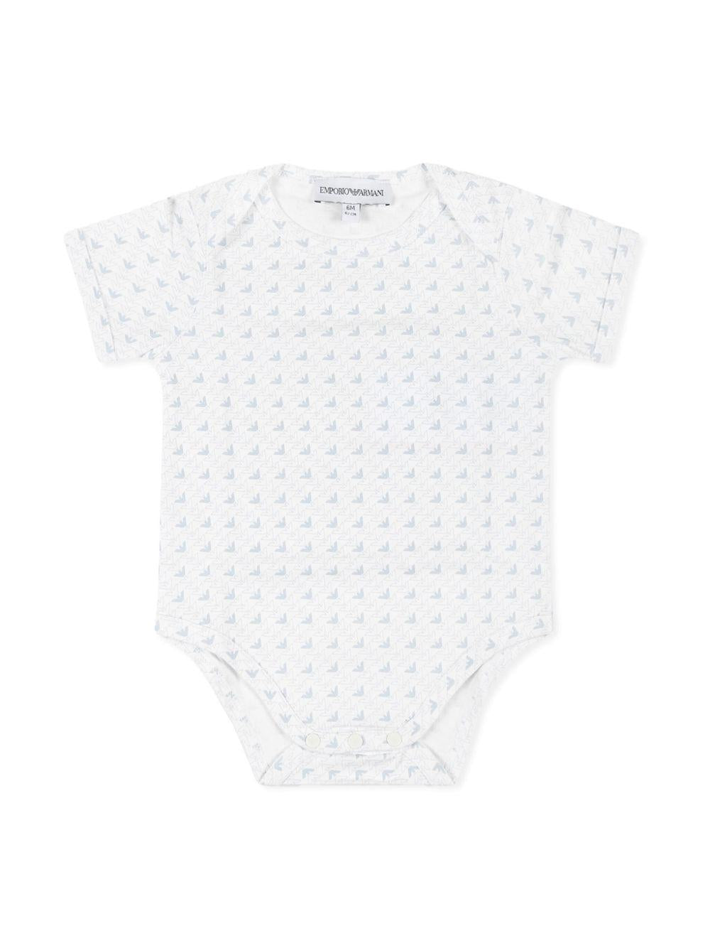 Set body azzurro logati neonato (2pz) EY000010AF10913 FB054 EMPORIO ARMANI KIDS 