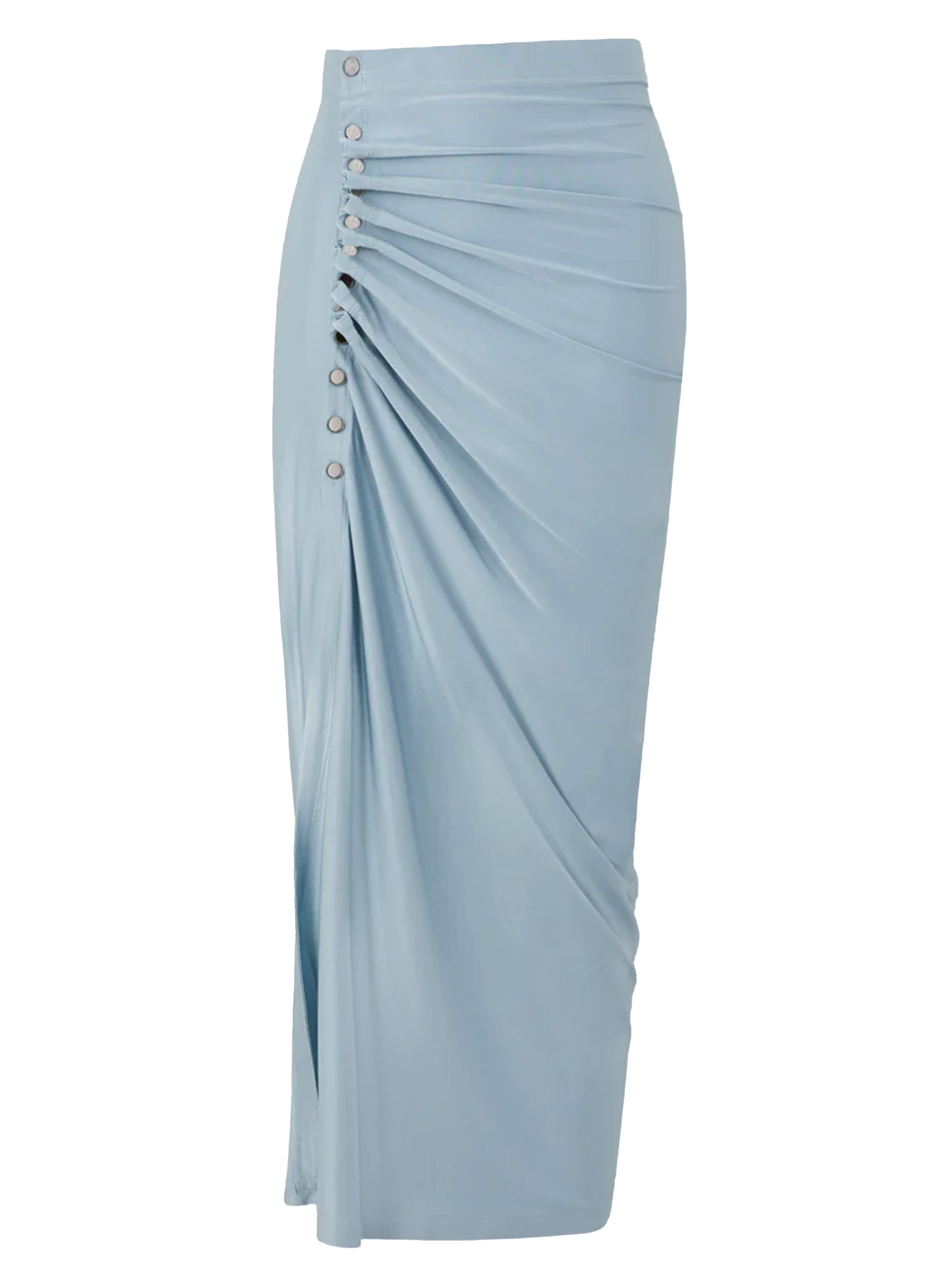 Gonna arricciata celeste polvere 24EJJU515VI0267 P459 RABANNE 