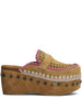 Clog leather overstitch cognac