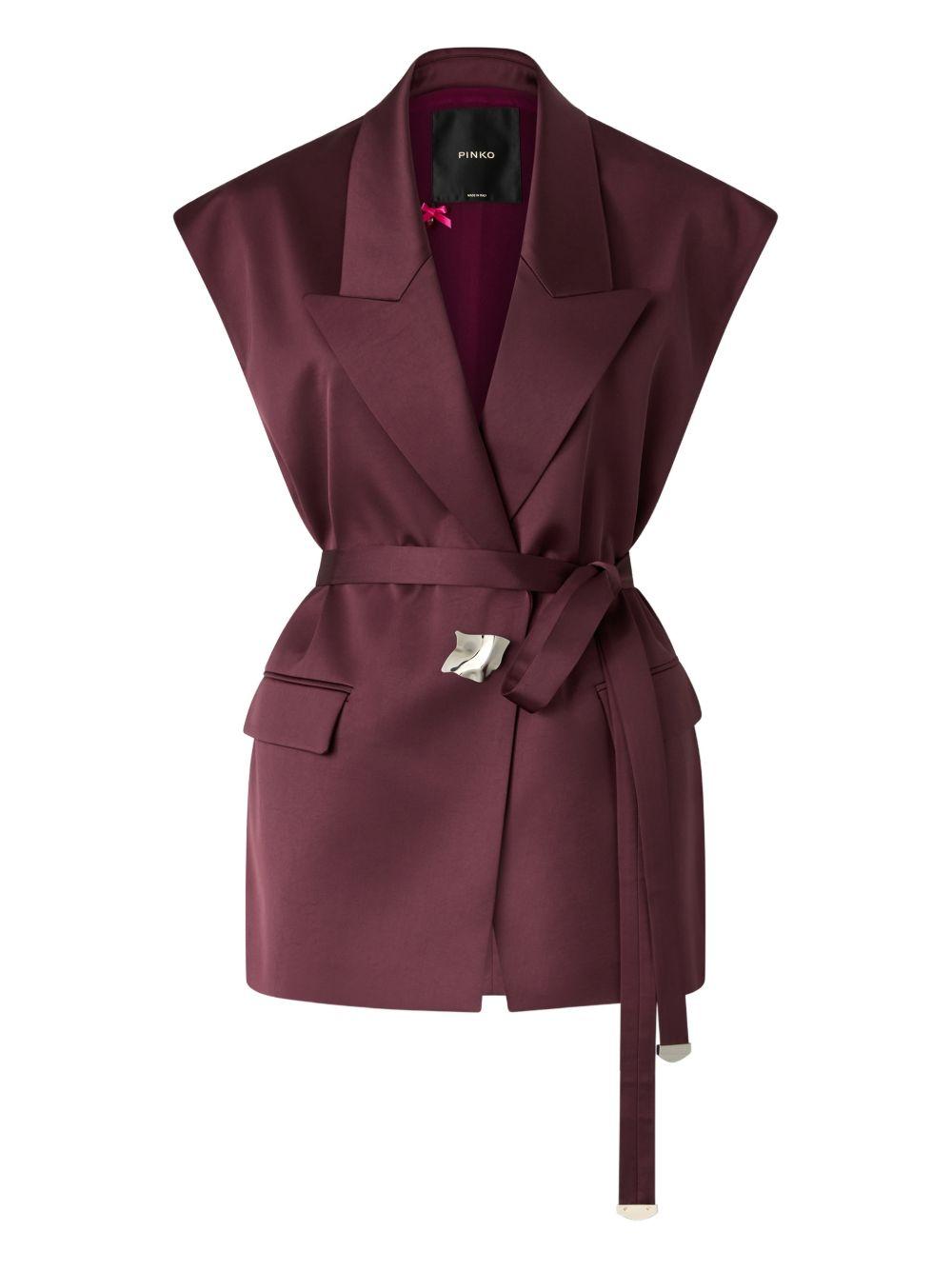 Gilet sartoriale in acetato con cintura 106585A1Y5 R57 PINKO 