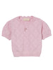 T-shirt in maglia rosa con logo all-over