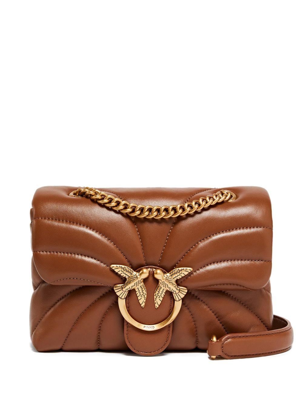 Borsa a tracolla cognac con catena dorata 100039A1EX L17Q PINKO 