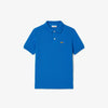 Polo blu elettrico logo ricamo