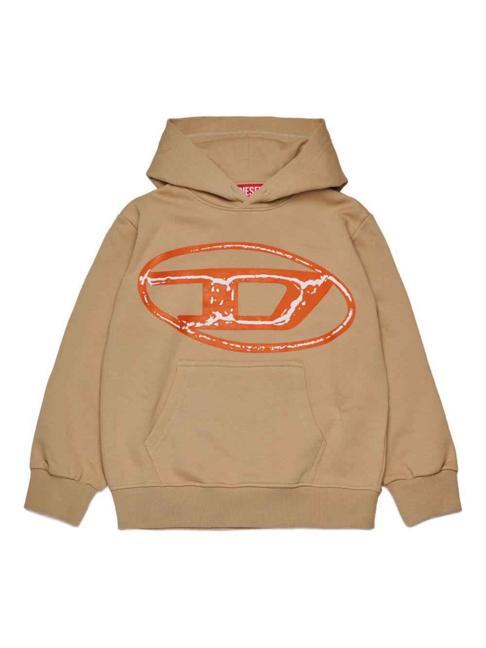 Felpa con Cappuccio e Logo Oval D J02487KYAQK K726 DIESEL KIDS 