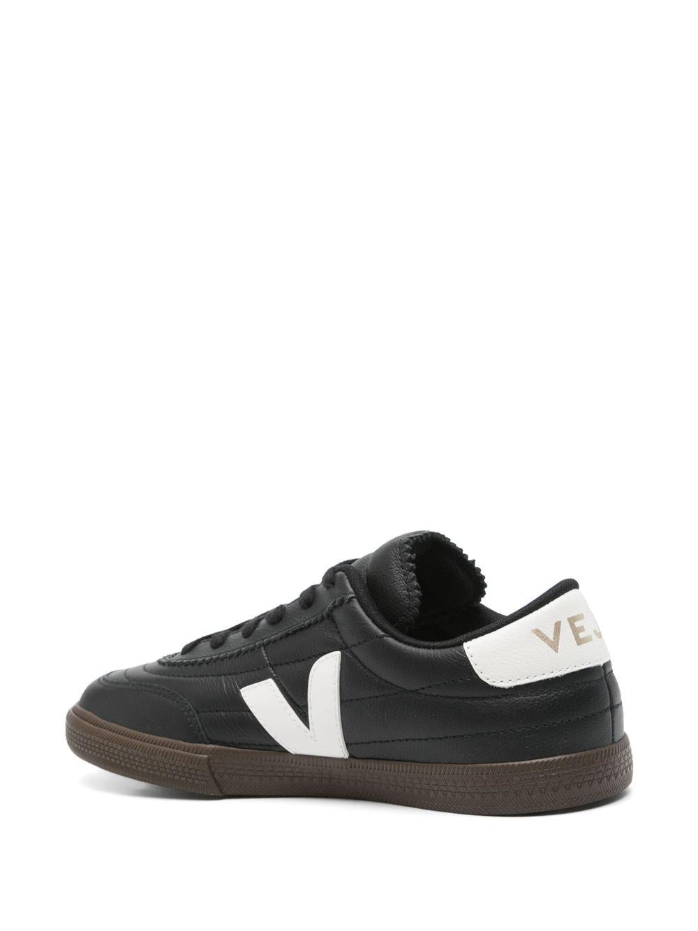 Sneakers in pelle con logo a contrasto FU2020707 BLACKWHITE VEJA 