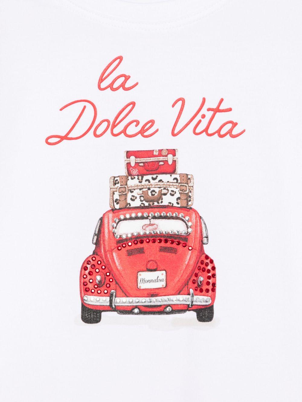 T-shirt bianca "La Dolce Vita"