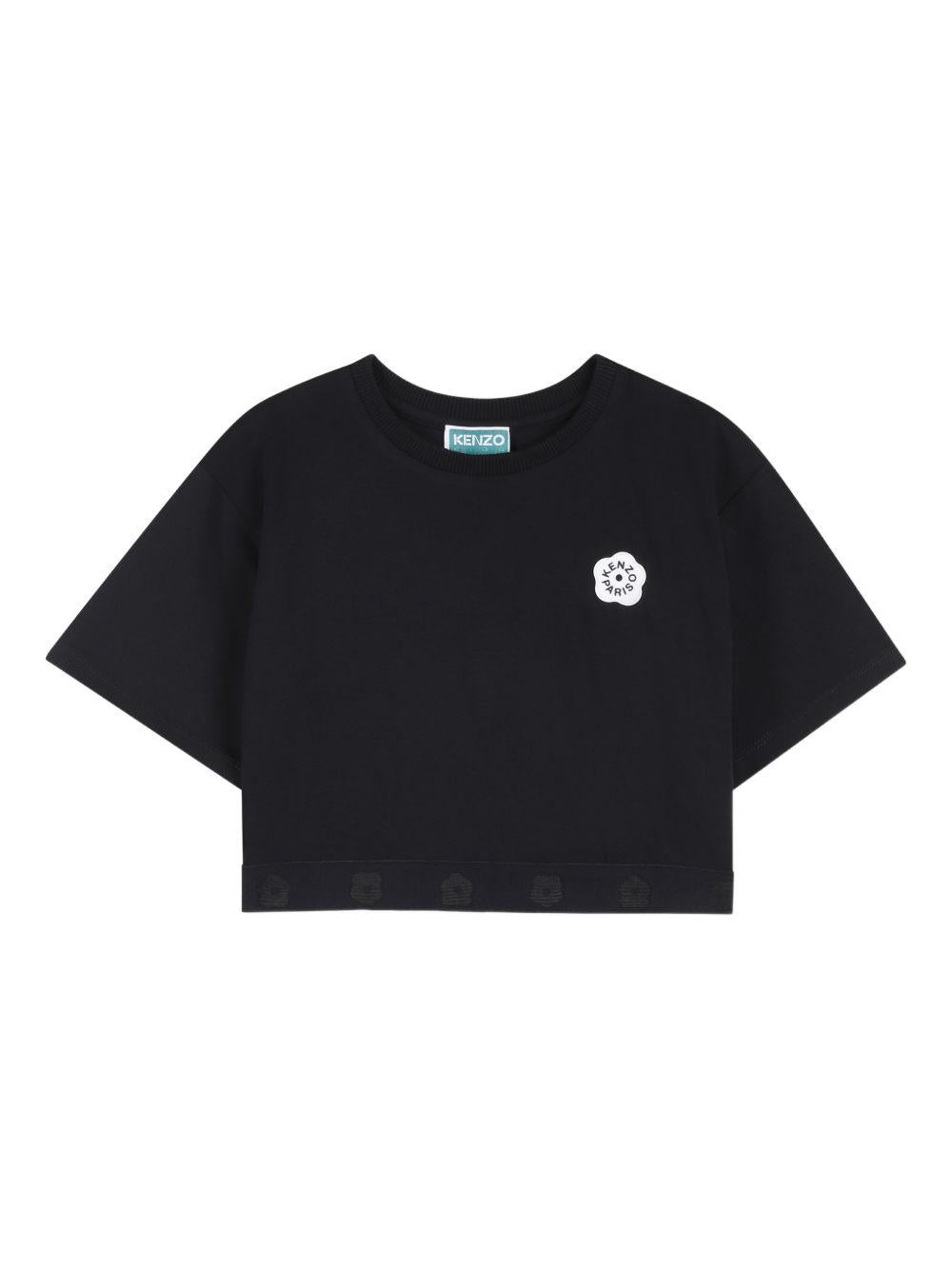 T-shirt cropped in cotone K61621 09B KENZO KIDS 