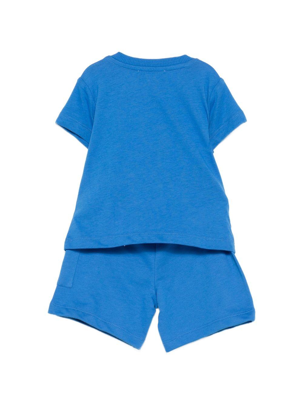Completo t-shirt e shorts cobalto MUG01ULCA19 40630 MOSCHINO KIDS 