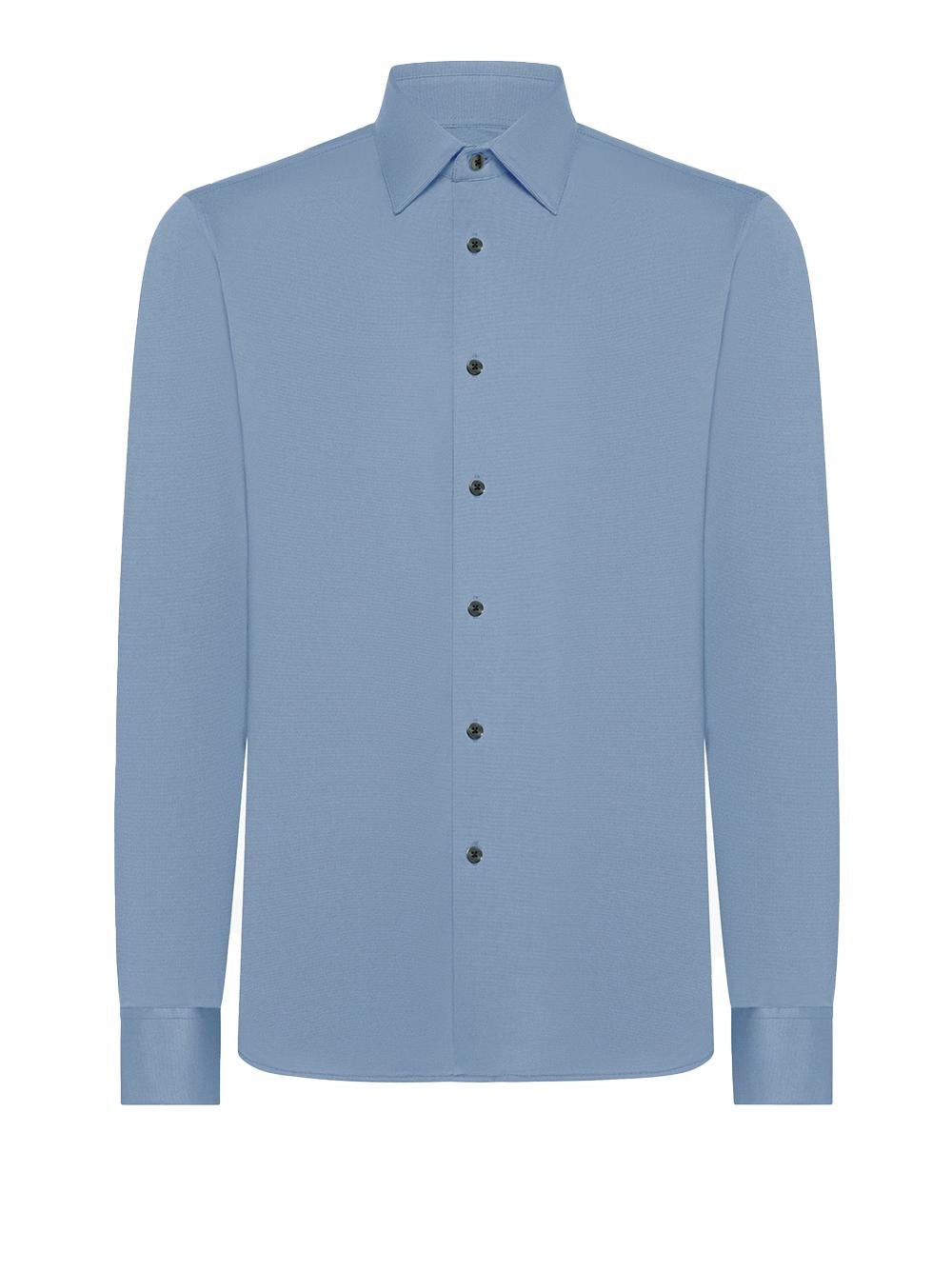 Camicia Oxford Jacquared light blu