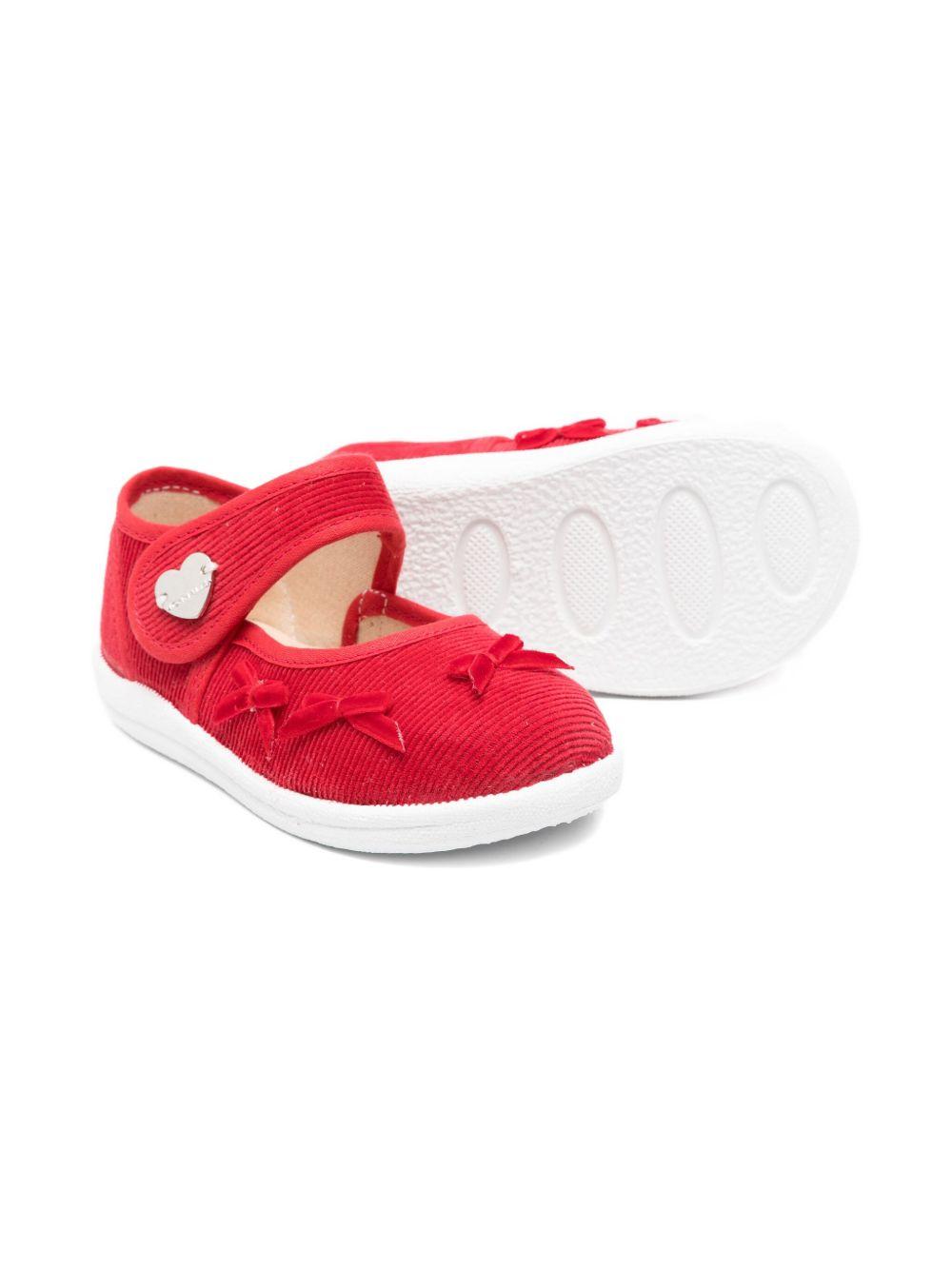 Ballerine rubino con fiocco e chiusura a strappo 83F0016852 0043 MONNALISA KIDS 