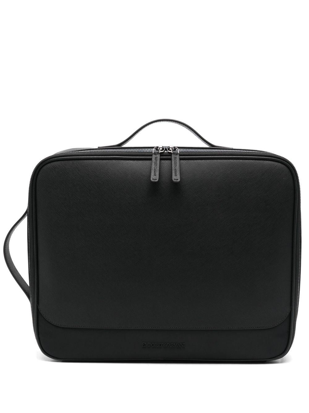 Borsa briefcase con logo in rilievo e zip EM001782AF13670 UC001 EMPORIO ARMANI 