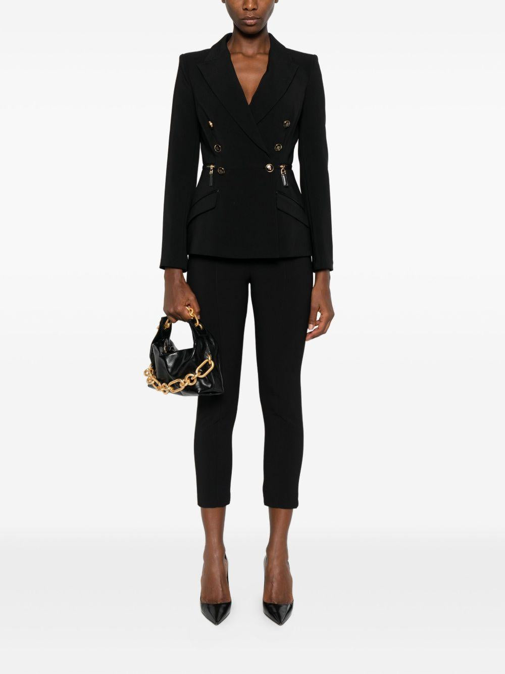 Pantaloni Neri Dritti con Zip PA11956E2 110 ELISABETTA FRANCHI 