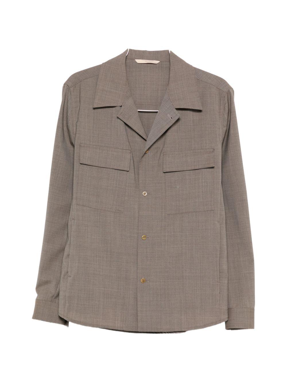 Giacca camicia in lana con tasche sul petto JOHN300082 00036 BRIGLIA 