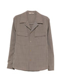 Giacca camicia in lana con tasche sul petto
