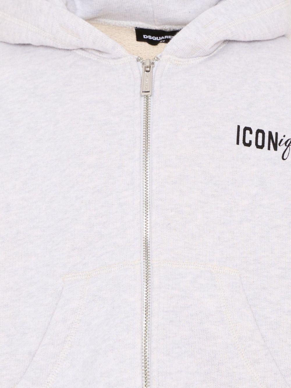 Felpa con cappuccio e zip in cotone DQ3391D0AGA DQ921 DSQUARED KIDS 