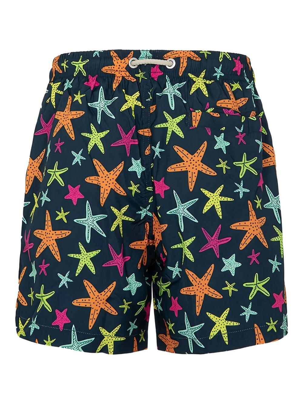 Costume boxer blu con fantasia stelle marine