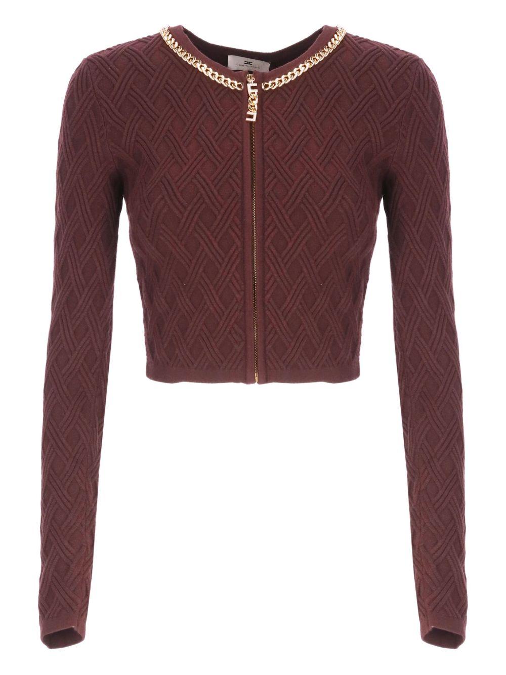Maglione Crop con Zip Frontale MK29B56E2 EA4 ELISABETTA FRANCHI 