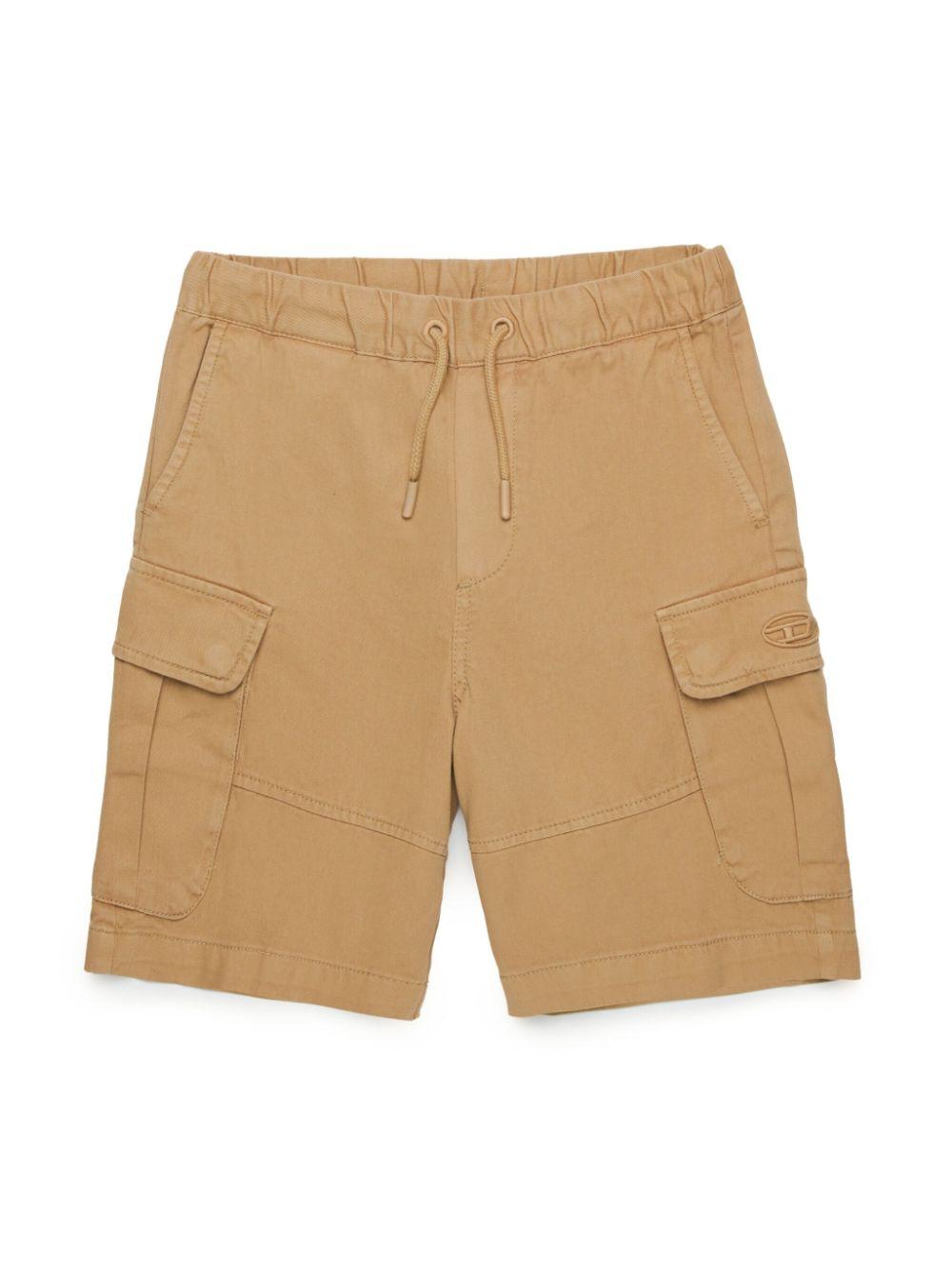 Short marrone logo ricamo