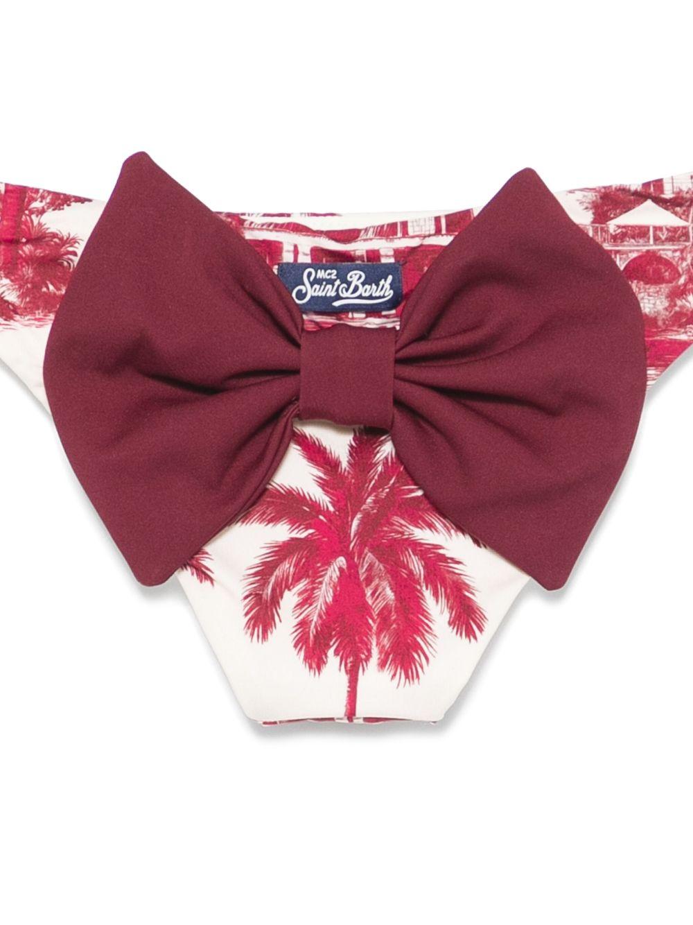 Costume slip madame fantasia palme bordeaux e fiocco
