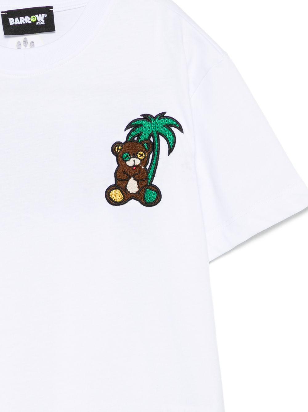 T-shirt in cotone con applicazione S6BKJUTH072 002 BARROW KIDS 