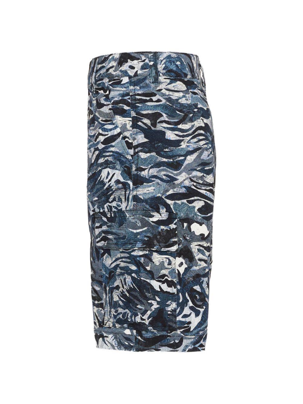 Shorts in cotone con stampa marmorizzata JBP26155BE BLACK JUST CAVALLI KIDS 