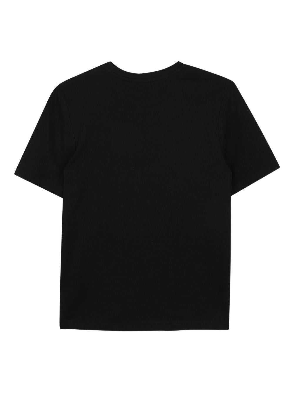 T-shirt nera con logo ripetuto J52982 09B BOSS KIDSWEAR 
