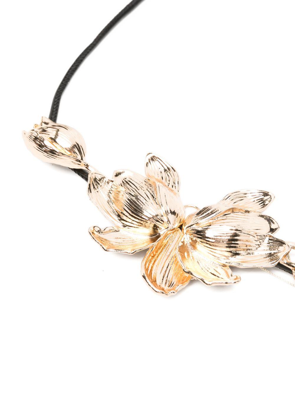 Cintura in pelle con dettaglio floreale dorato WS00061 UNICA BABYLON COLLECTION 