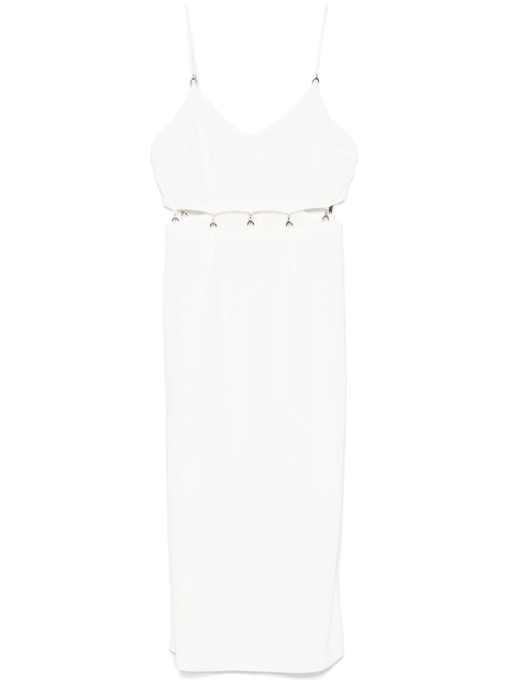 Abito bianco mini dettagli cut-out fly