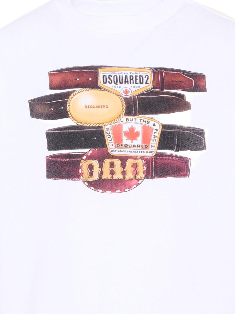 T-shirt in cotone con patch multicolor DQ3387D0AG7 DQ100 DSQUARED KIDS 