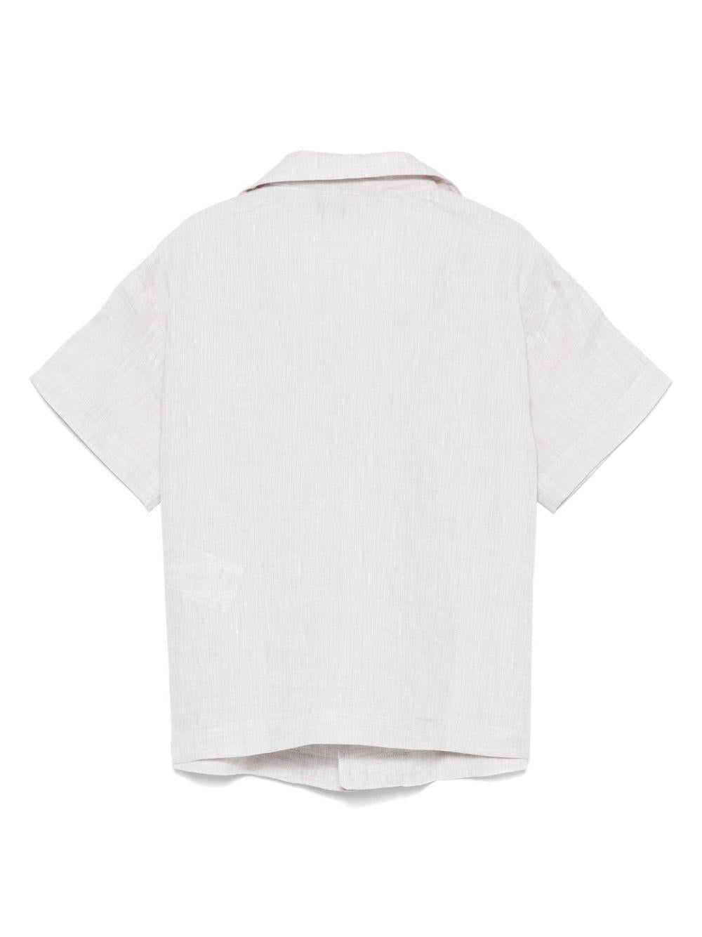 Camicia beige basic lino