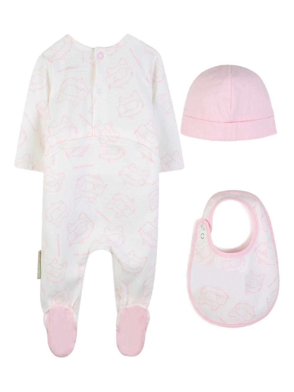 Set regalo tutina cappellino e bavaglino Z31045 N74 KARL LAGERFELD KIDS 