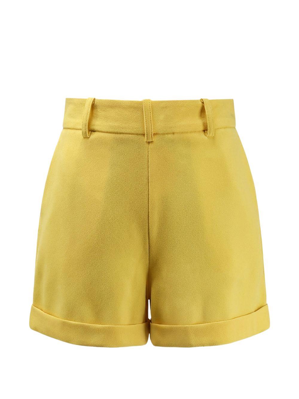 Shorts in poliestere senape con risvolto SH00961E2 EV4 ELISABETTA FRANCHI 