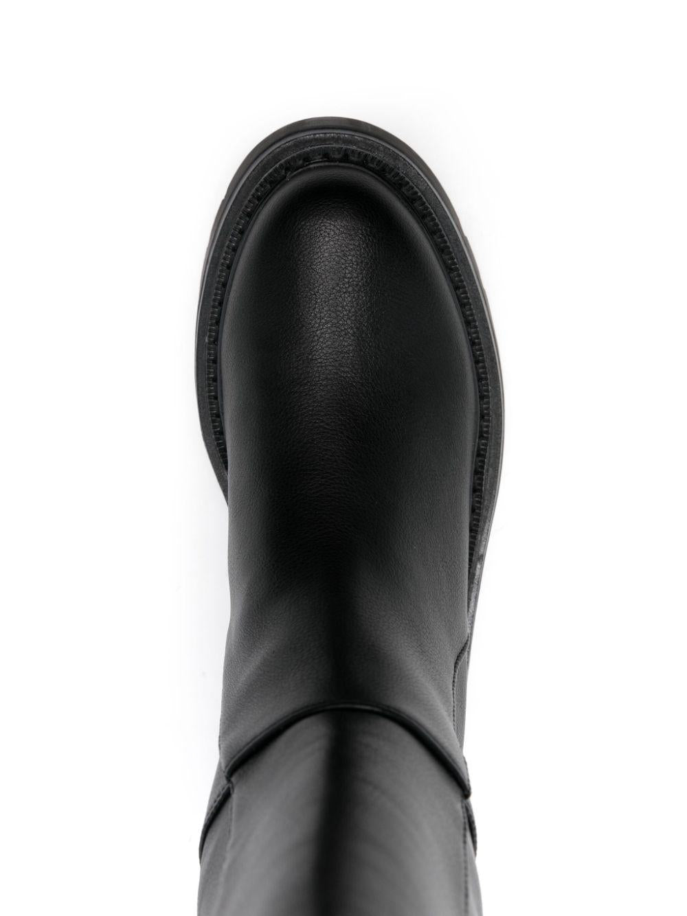 Stivale alto nero placchetta logo