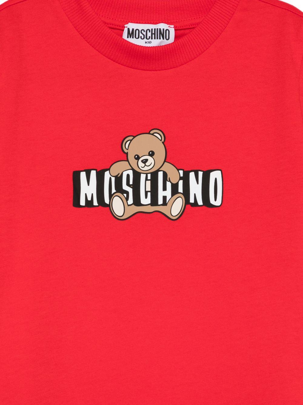 T-shirt con logo Teddy Bear HZM058LAA03 50109 MOSCHINO KIDS 