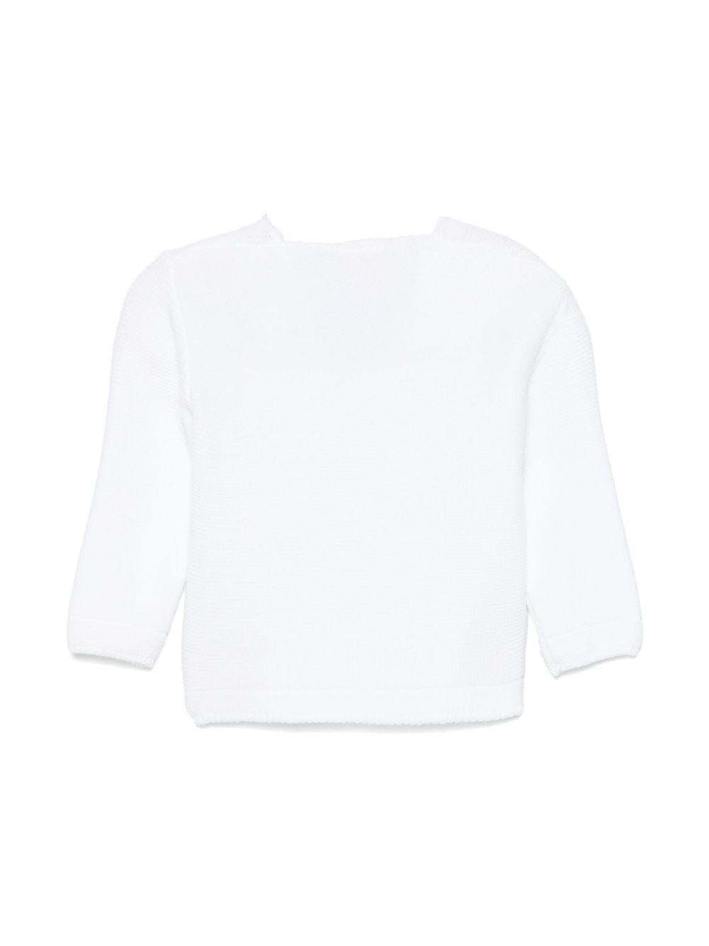 Cardigan bianco in maglia neonata 001121852 01H82 PAZ RODRIGUEZ KIDS 