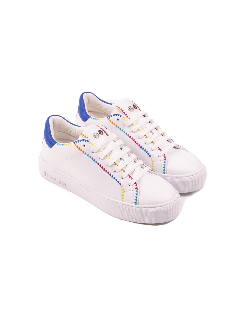 Sneakers esky bianco con cuciture multicolor