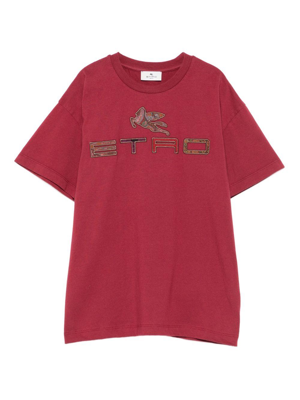 T-shirt Bordeaux con Motivo Pegaso GX8P21Z2904 416 ETRO KIDS 