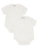 Set of pink bodysuits with logo for newborns (2 pieces)