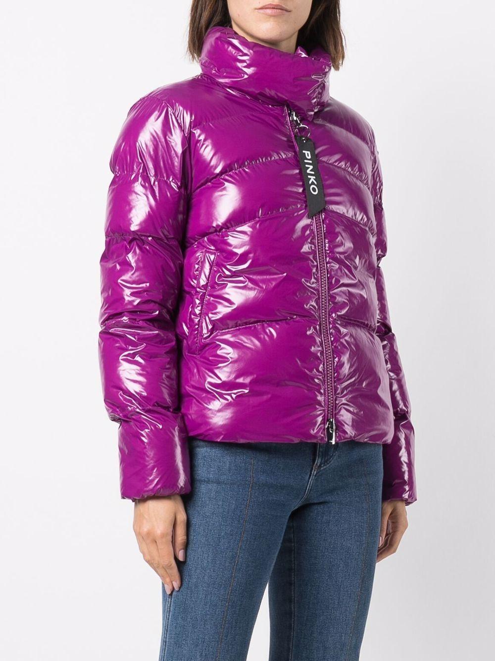 Giubbino fucsia in pelle verniciata